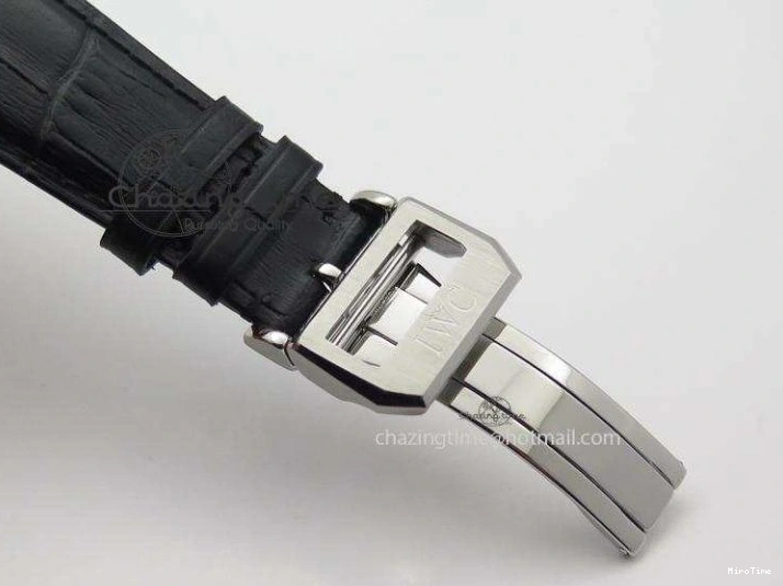 MIROTIME 0225 UrbanStyle Portuguese Tourbillon Power Reserve Moonphase SS White Dial On Black Leather Strap 7318